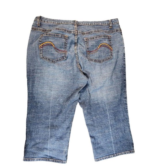 Baileys Pointe Jeans Womens Size 22 W Capris Cropped Cotton Blend High Rise - Picture 2 of 8